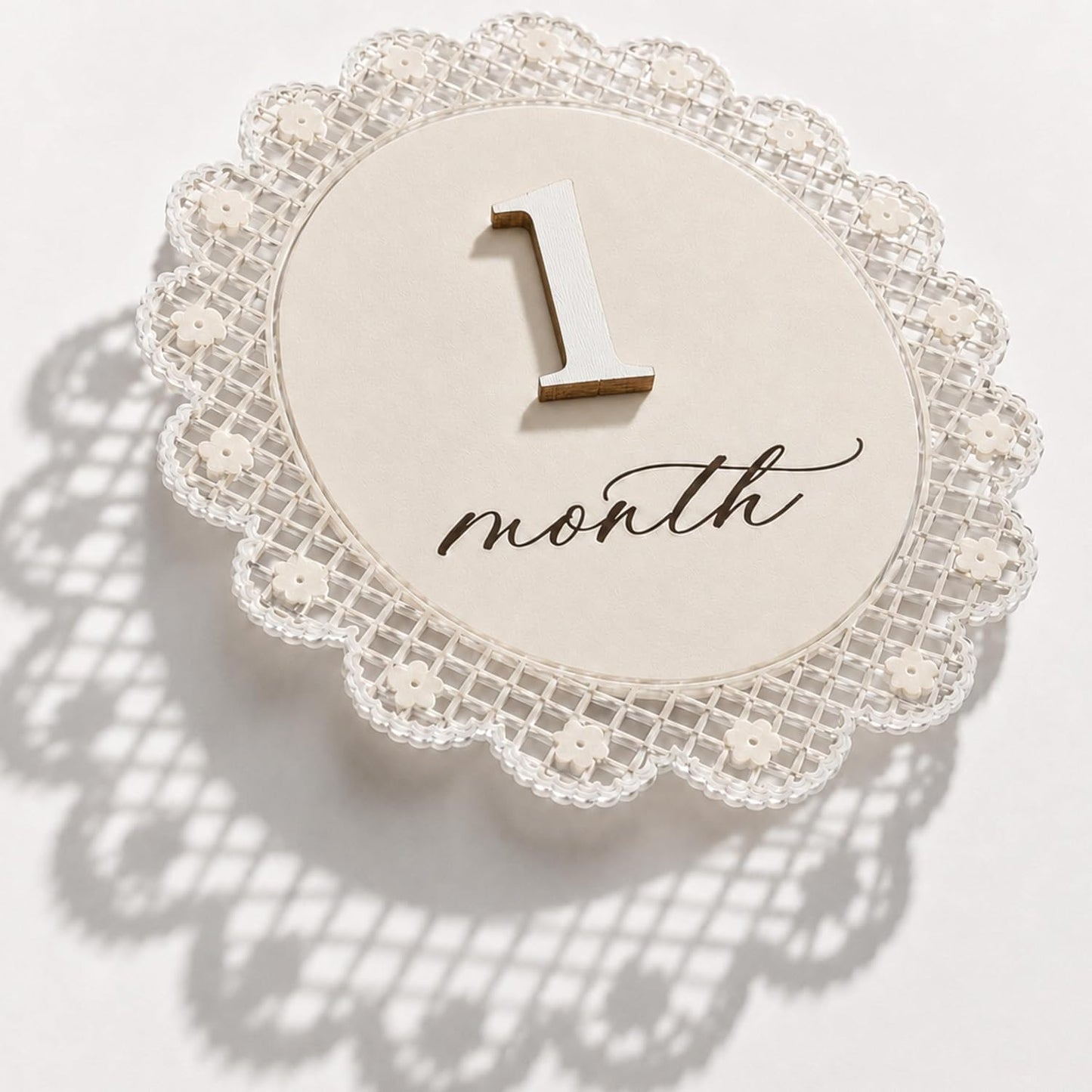 Baby Girl Monthly Milestone Sign Double-Sided (M09)