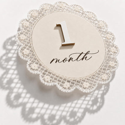 Baby Girl Monthly Milestone Sign Double-Sided (M09)