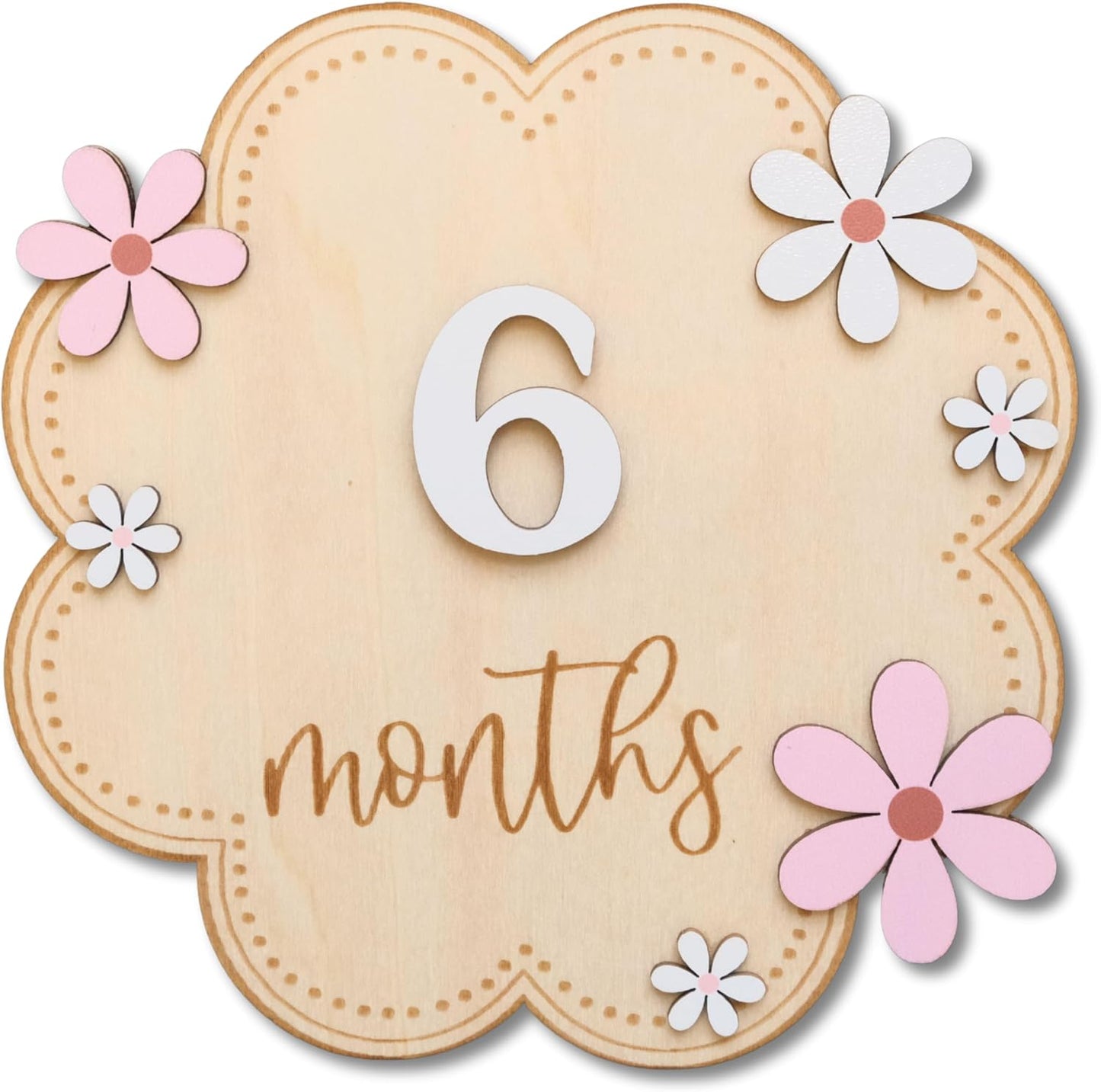 Baby Girl Monthly Milestone Signs, 1-12 Monthly Baby Milestone Girl, Newborn Photography Props Double-Sided, Nursery Decor for Girls (M07)