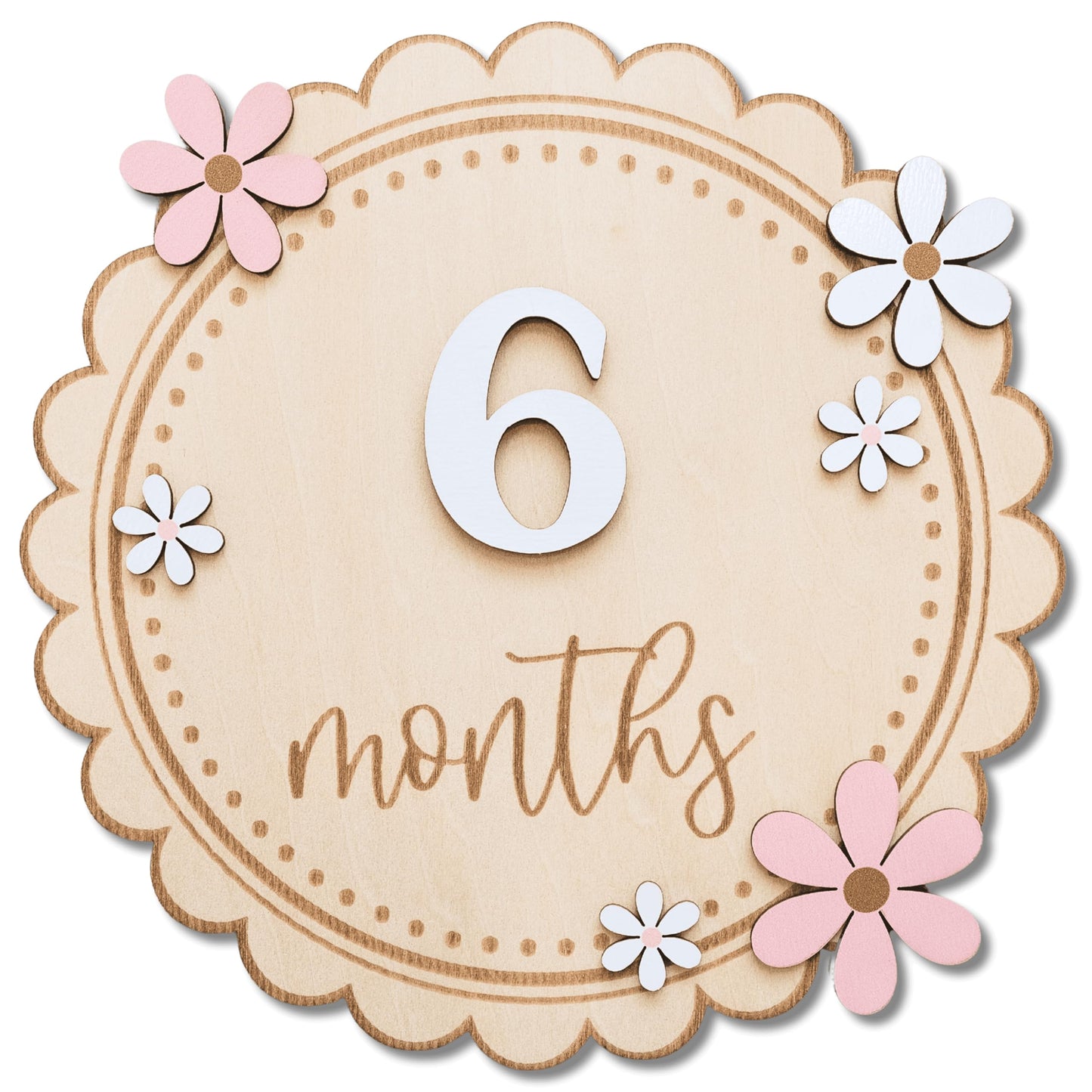 Baby Girl Monthly Milestone Signs, 1-12 Monthly Baby Milestone Girl, Newborn Photography Props Double-Sided, Nursery Decor for Girls (M08)