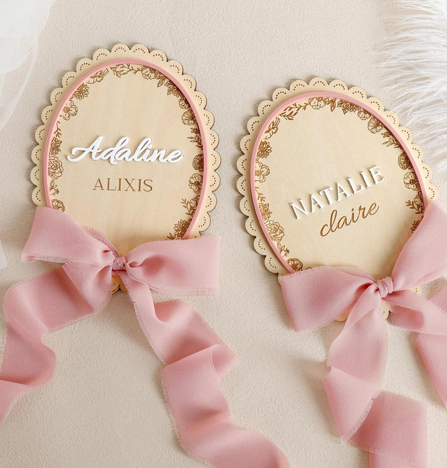 Personalized Newborn Name Sign, Custom Birth Announcement Plaque, Photo Prop Gift, Hospital Name Prop, New Baby Gift, Nursery Wall Hanging Keepsake (BBW3)