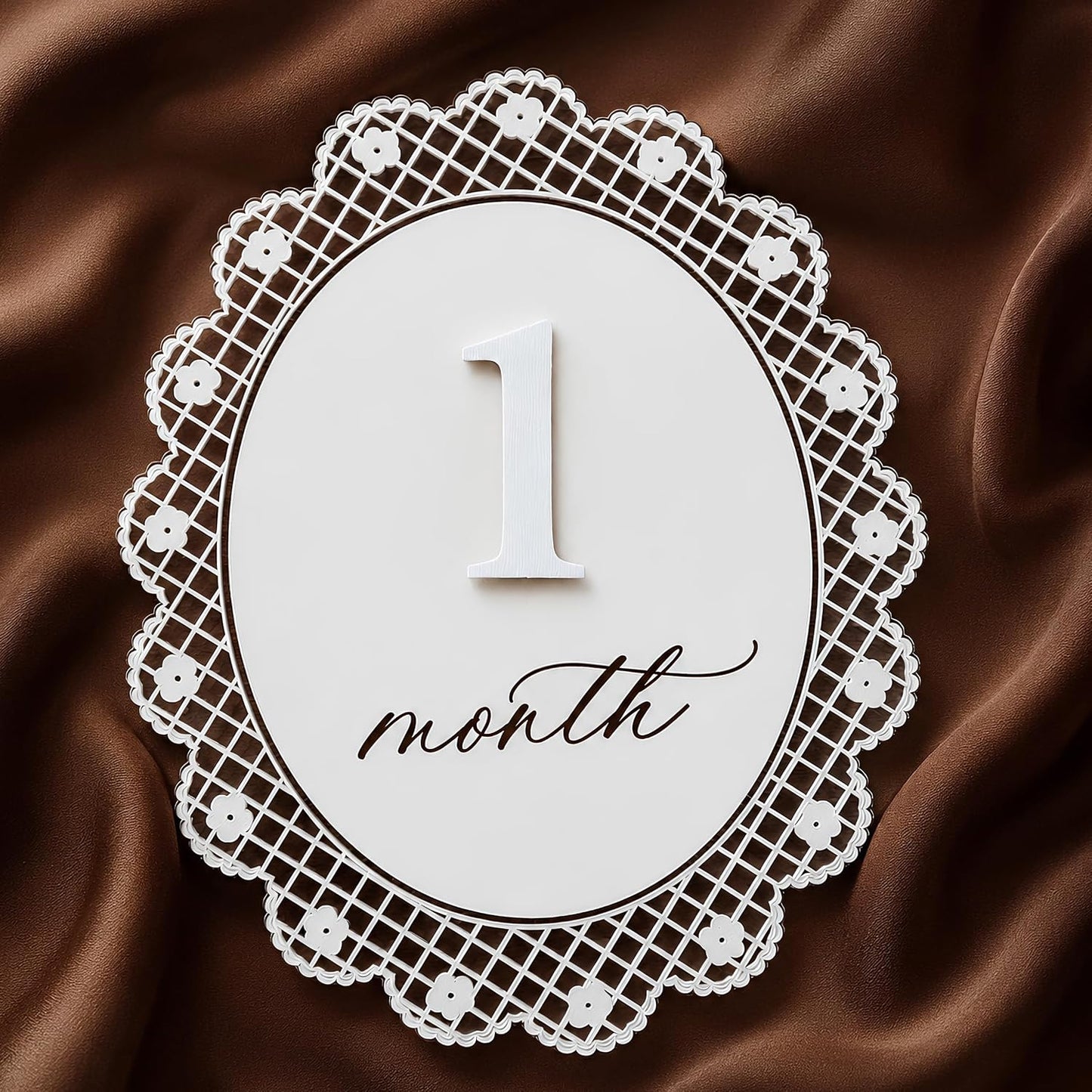 Baby Girl Monthly Milestone Sign Double-Sided (M09)