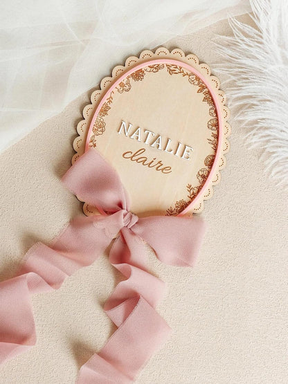Personalized Newborn Name Sign, Custom Birth Announcement Plaque, Photo Prop Gift, Hospital Name Prop, New Baby Gift, Nursery Wall Hanging Keepsake (BBW3)