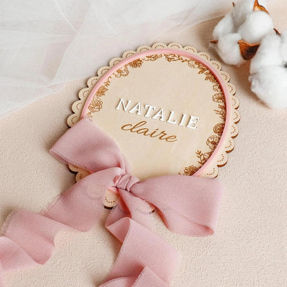 Personalized Newborn Name Sign, Custom Birth Announcement Plaque, Photo Prop Gift, Hospital Name Prop, New Baby Gift, Nursery Wall Hanging Keepsake (BBW3)