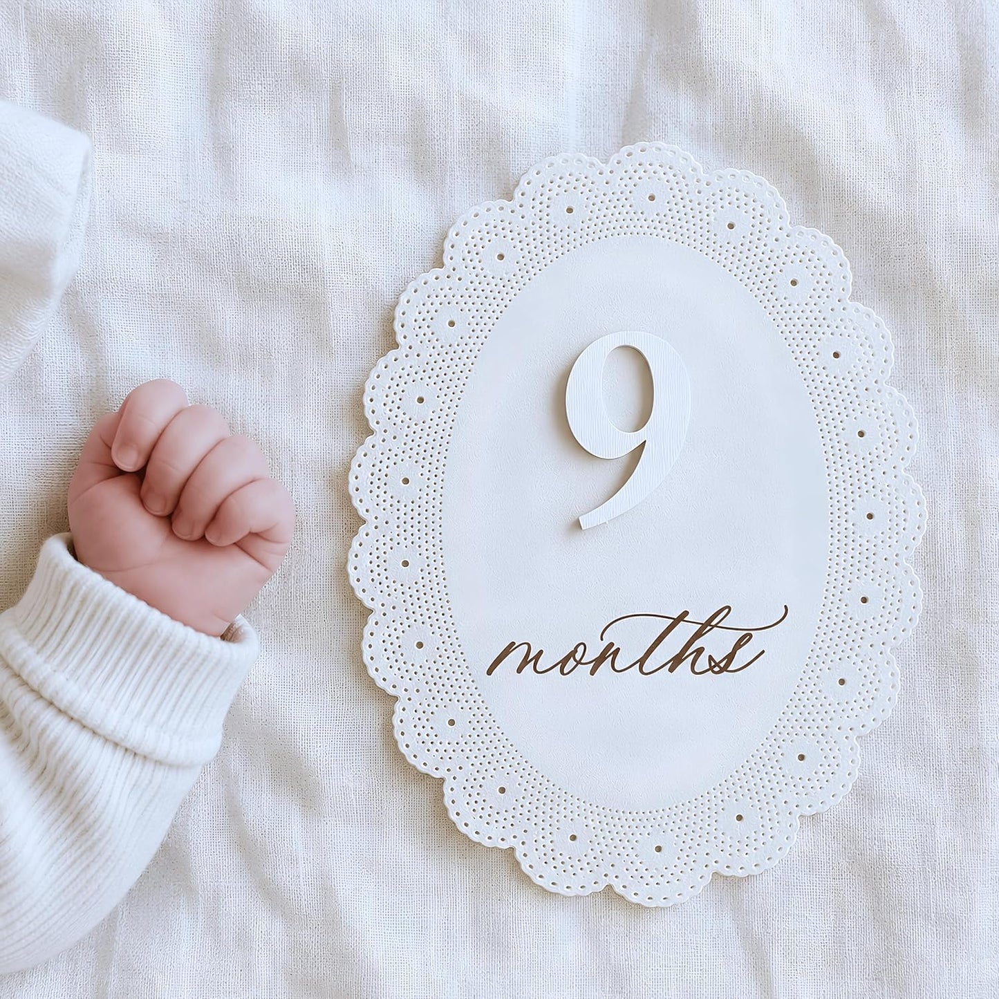 Baby Girl Monthly Milestone Signs, 1-12 Monthly Baby Milestone Girl, Newborn Photography Props Double-Sided, Nursery Decor for Girls (M10)