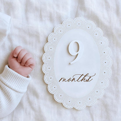 Baby Girl Monthly Milestone Signs, 1-12 Monthly Baby Milestone Girl, Newborn Photography Props Double-Sided, Nursery Decor for Girls (M10)