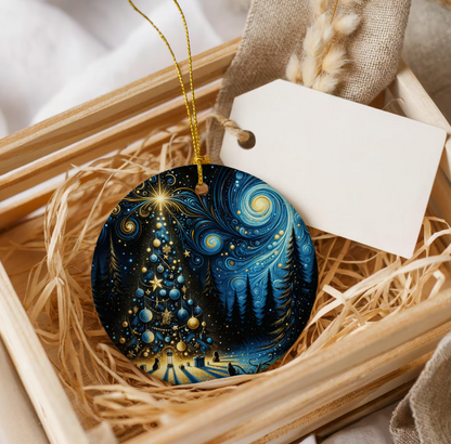 Christmas Ornament, Christmas Decoration, Holiday Gift Idea, Heirloom Keepsake, Starry night Ornament, Gift Exchange, Gift