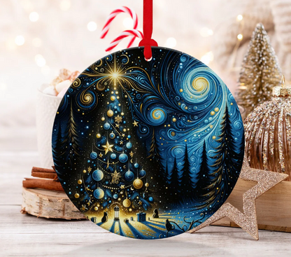 Christmas Ornament, Christmas Decoration, Holiday Gift Idea, Heirloom Keepsake, Starry night Ornament, Gift Exchange, Gift