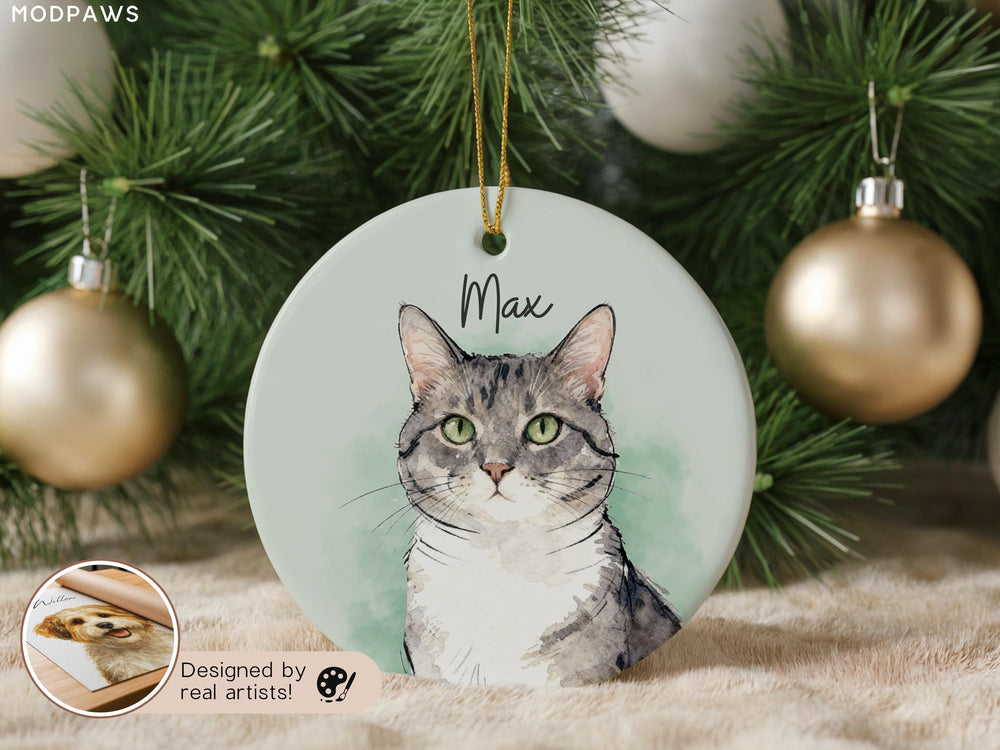 Personalized Pet Watercolor Ornament Using Pet's Photo + Name - Custom Ornament Christmas Dog Ornament Personalized Dog Ornament Custom Dog - product image 9