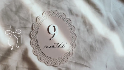 Baby Girl Monthly Milestone Sign Double-Sided (M09)